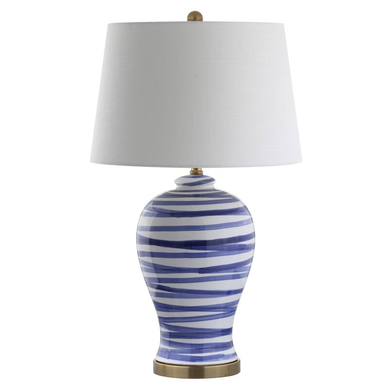 Dip 29" Ceramic LED Table Lamp, Blue/White by JONATHAN Y