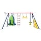 preview thumbnail 3 of 7, Interesting four function swingset with net swing and face to face metal plastic safe swing seat for age 3+