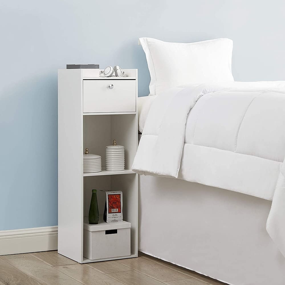 Yak About It® Extra Tall 2-shelf Nightstand End Table by DormCo