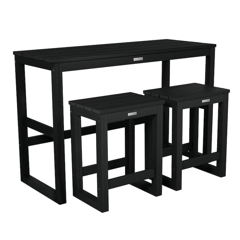 HIGHWOOD Monroe Modern Counter-Height Dining Balcony Set - Black