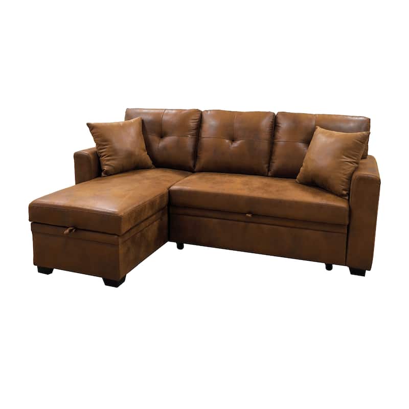 Sleeper Sofa,Sectional with Pull-Out Bed, Reversible Chaise, Storage Sectional, Convertible Sofa Bed, L-Shaped Sofa