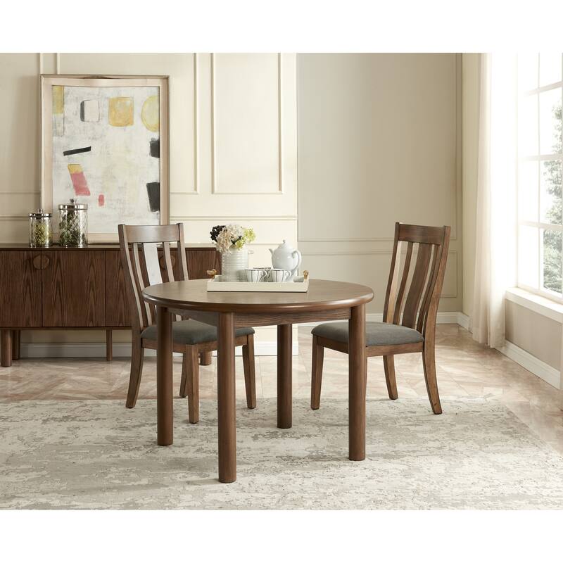42" Round Dining Table for 4 Person, Retro Wooden Kitchen Dinner Room Table for Home Kitchen Restaurant Living Room - Walnut