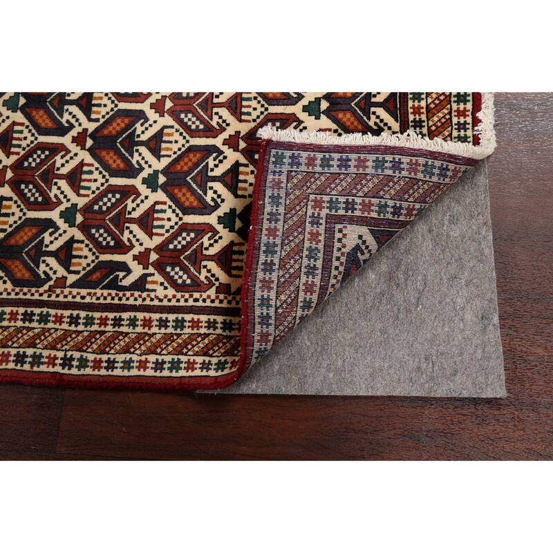 Vegetable Dye Geometric Sirjan Persian Area Rug Handmade Wool Carpet - 3'1" x 4'9"