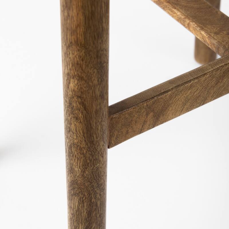 Eliza Leather Seat & Wood Frame Counter/Bar Stool