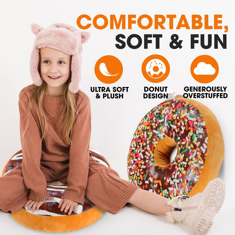 Cheer Collection Reversible Plush Donut Throw Pillow