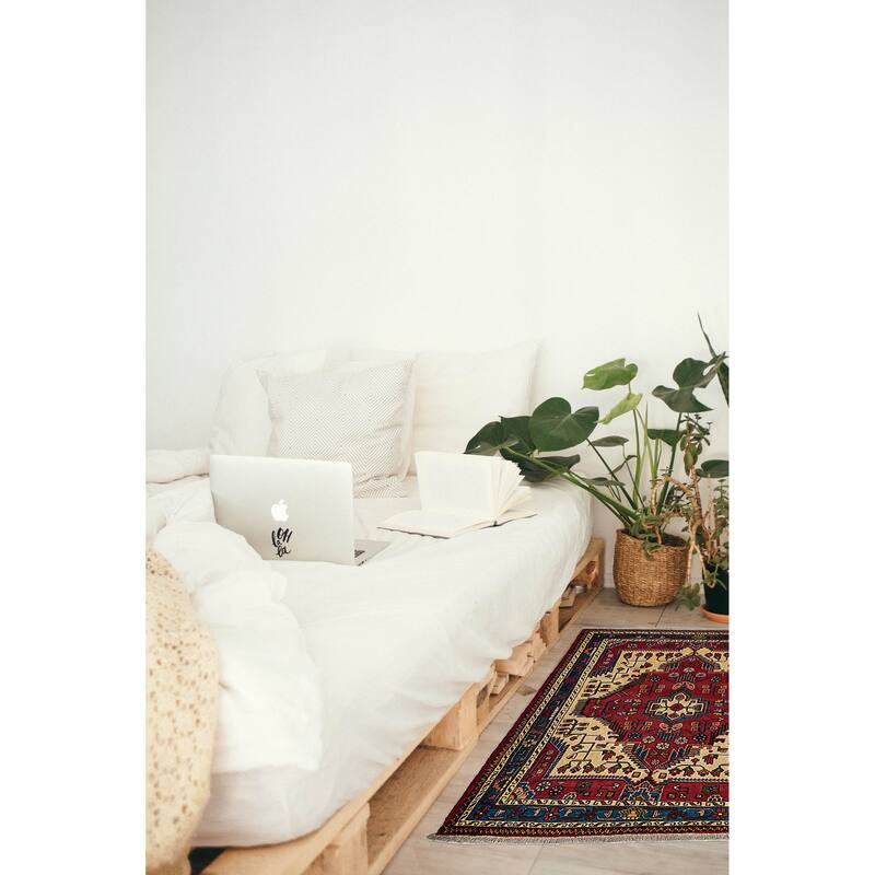 ECARPETGALLERY Hand-knotted Anadol Red Wool Rug - 3'6 x 4'9