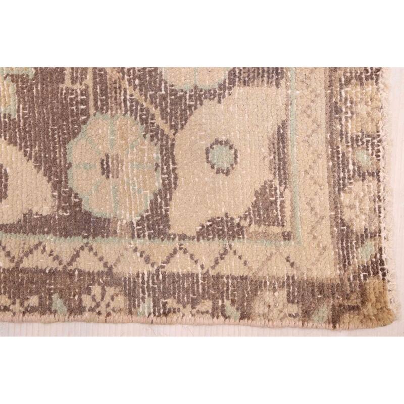 ECARPETGALLERY Hand-knotted Antalya Vintage Beige Wool Rug - 7'1 x 10'5