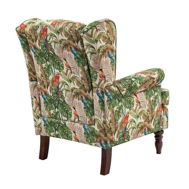 Epimethis Traditional Wingback Armchair with Foam-filled Seat and Turned Legs Set of 2 by HULALA HOME