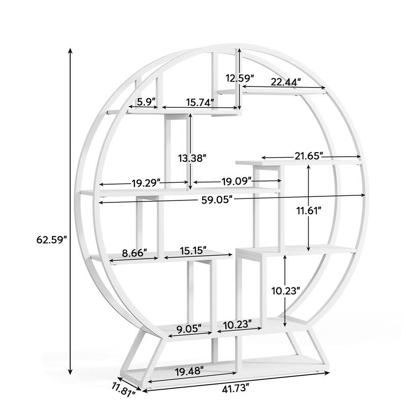 Round Bookcase and book shelves, Etagere Bookcase for living room