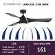 preview thumbnail 17 of 17, Fanimation Klear 56 inch Indoor/Outdoor Smart Ceiling Fan with LED CCT Select Light Kit and Remote - Black