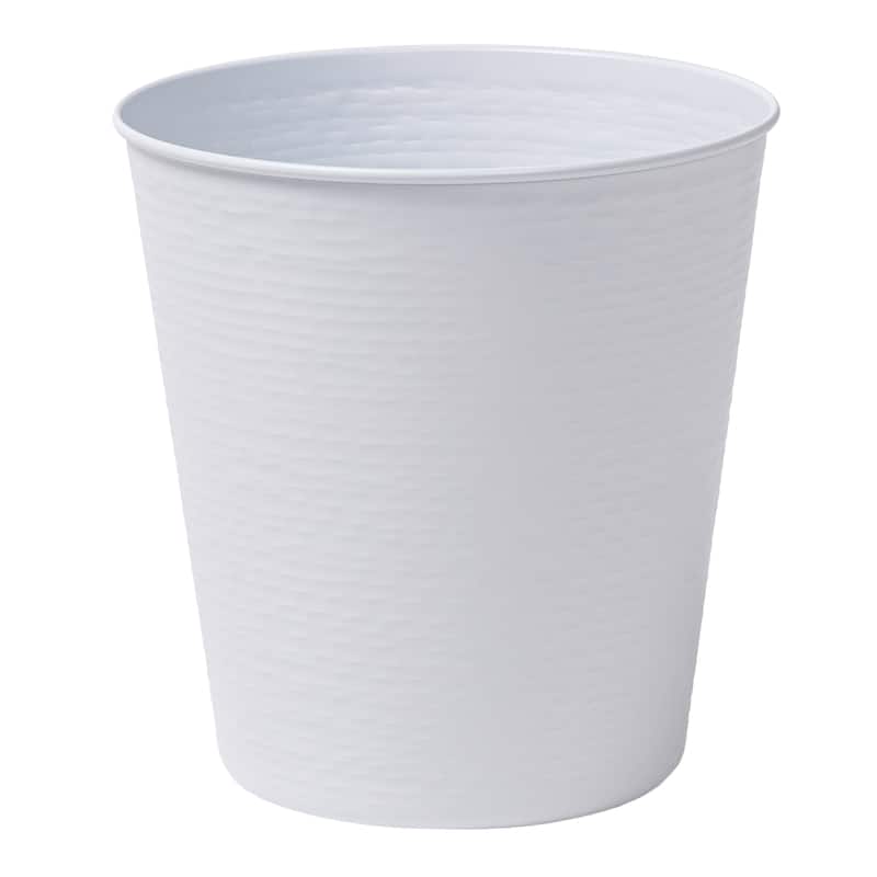 happimess Remi Modern Classic Textured Steel 2-Gallon Wastebasket - Matte White - Single
