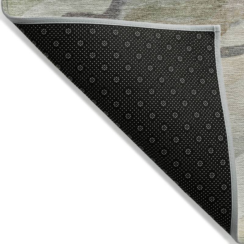 Machine Washable Indoor/Outdoor Modern Brushstrokes Chantille Rug