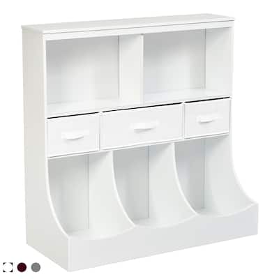 Costway Freestanding Multi-Bin Storage Cubby with 3 Baskets - See Description