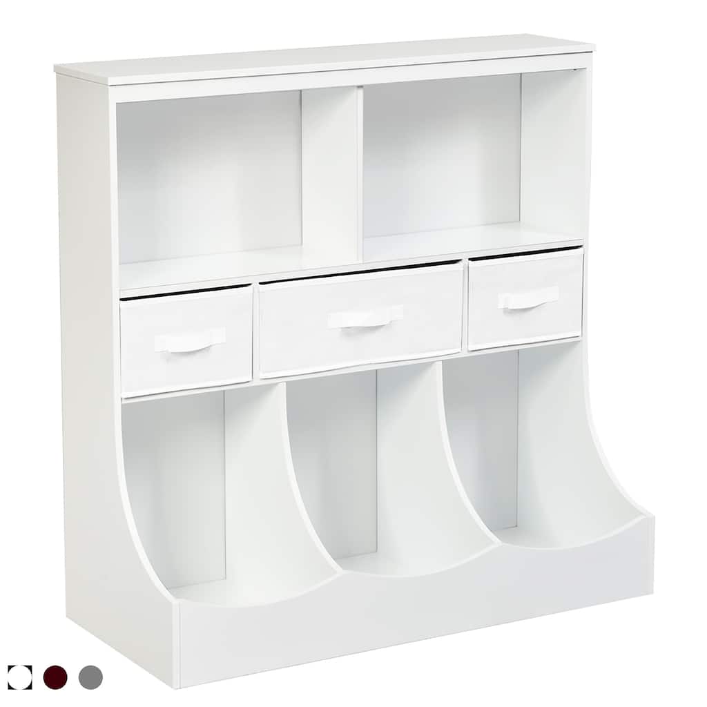 Costway Freestanding Multi-Bin Storage Cubby with 3 Baskets - See Description