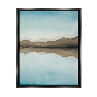 Stupell Lakeside Mountains Reflection Landscape Framed Floater Canvas ...