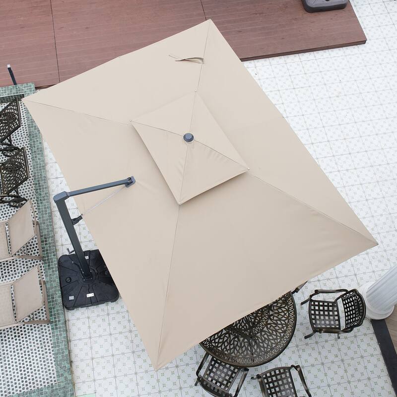 13-Ft Aluminum Dual-Roof Cantilever Umbrella