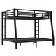 preview thumbnail 6 of 9, Full XL over Queen Bunk Bed with Storage & Safety Rails, Noise-Free, Black