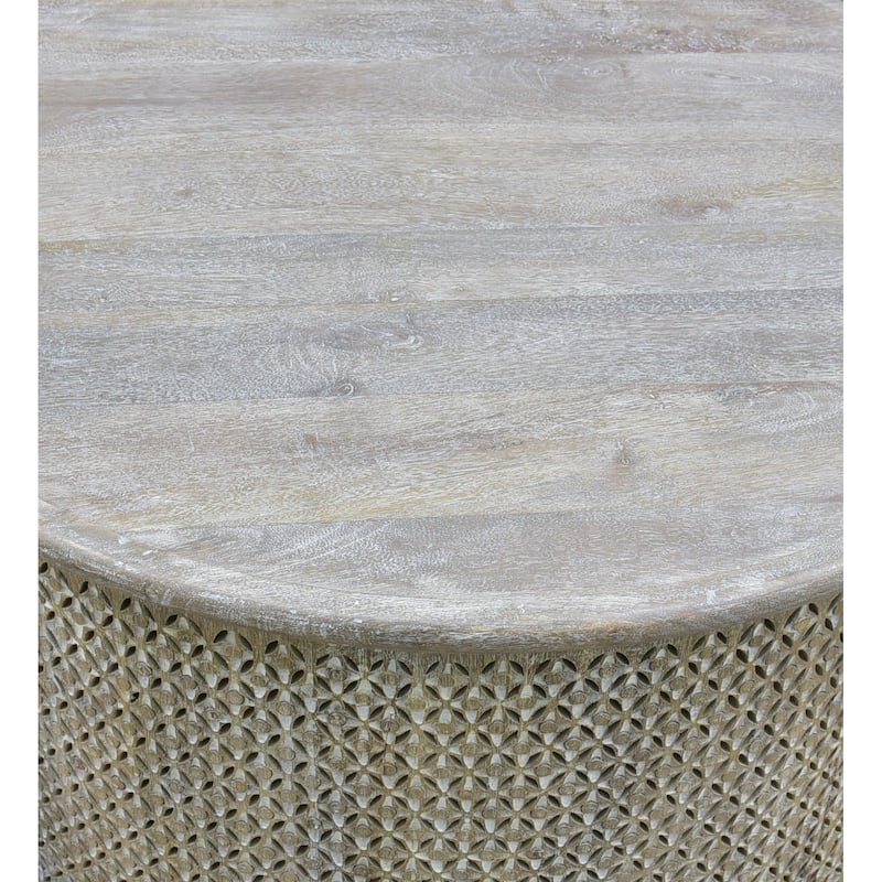 Sumter 36-inch Diameter Mango Wood Drum Coffee Table