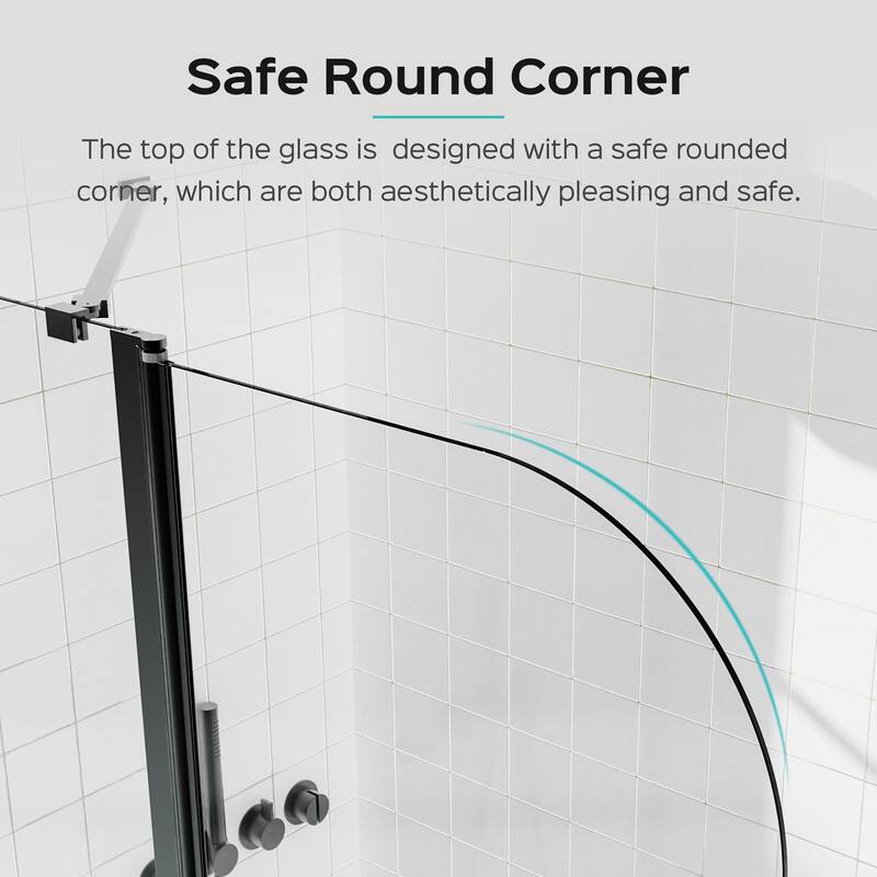 Topcraft 43“ W * 58” H Tempered Glass Frameless Shower Door