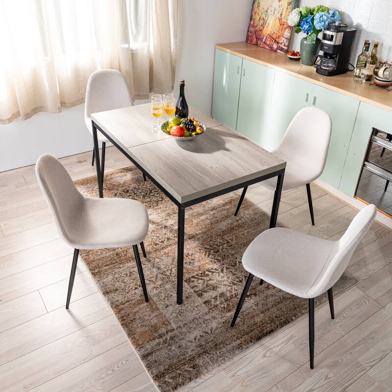 Modern Mid Century Kitchen Table, 47in Farmhouse Rectangular Walnut Dining Table for Dining Room,Apartment, Brown