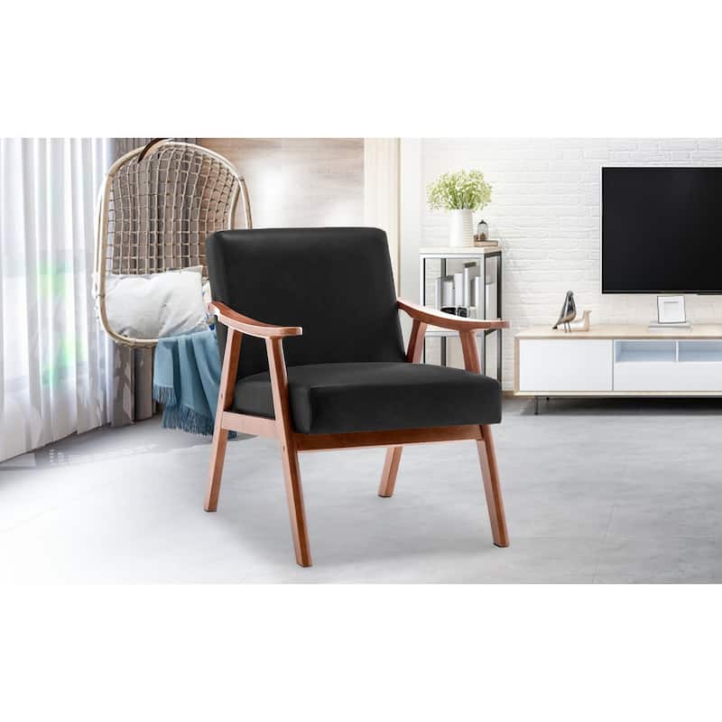 Side Chair Reception Chair with Wood Legs, Leather Chair Office Chair Arm Chair Coffee Chair Dressing Chair