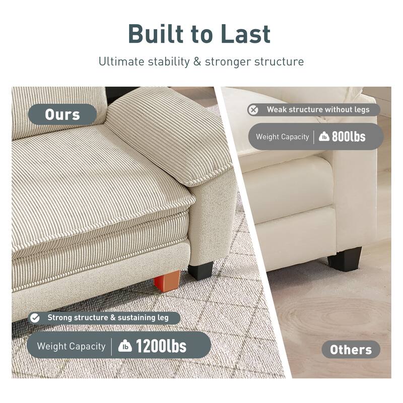 MAISON ARTS Chenille & Corduroy Modular Sectional Sofa Set, Comfy 5/6/7-Seat Living Room Couch with 3-Seater or Loveseat