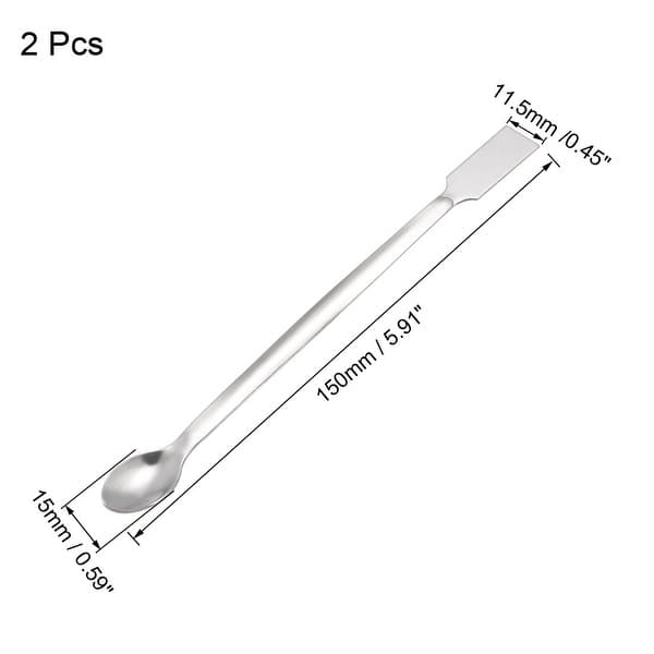 Sendok Sampling Lab Sampling Reagent Spoon Stainless Steel Mixing Spatula 150mm 2Pcs ...