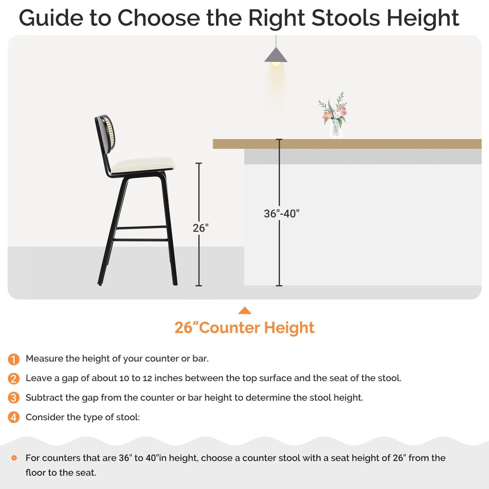 26 inch Wood Counter Height Bar Stools with Rattan Back Bed Bath Beyond 37003652