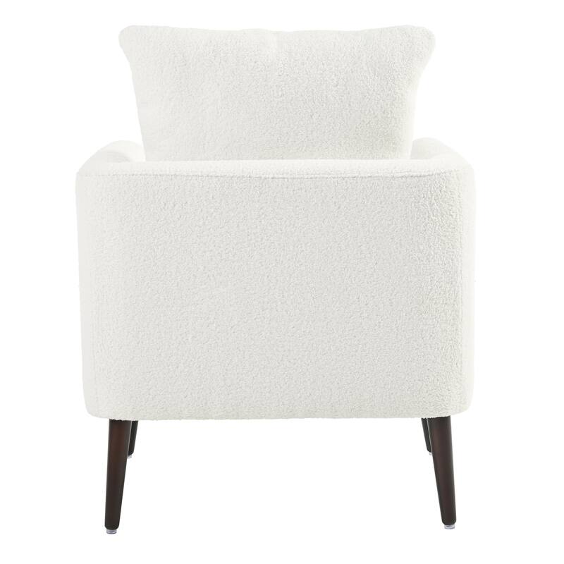 White 26.77" Upholstered Arm Chair