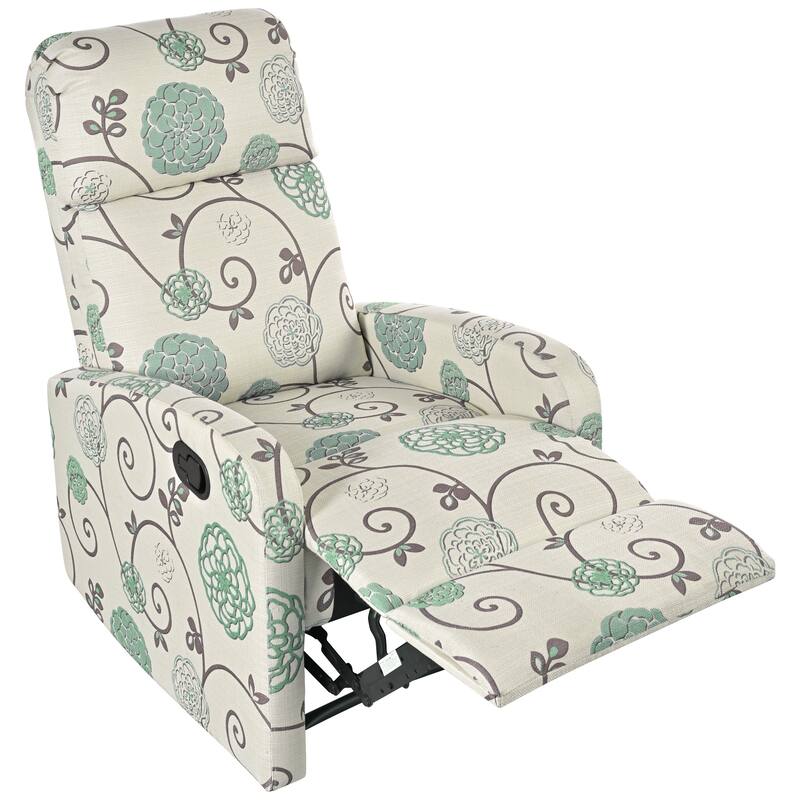 Manual Upholstered Recliner Chair, Modern Recliner Adjustable Single Sofa Chair, High Back Lounge Chairs for Living Room