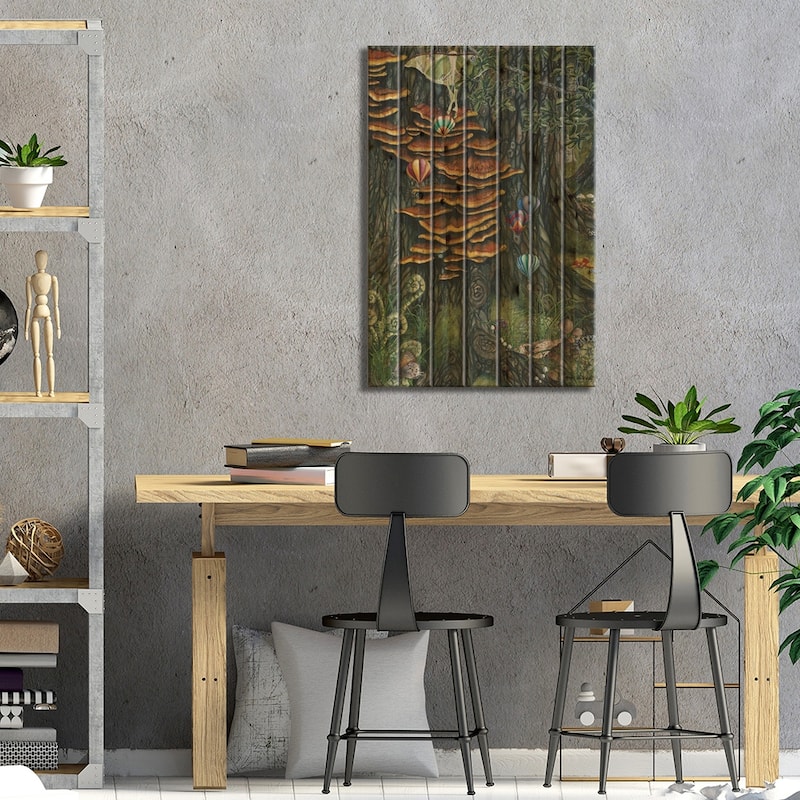 Balloons Races Print On Wood by Maggie Vandewalle - Multi-Color