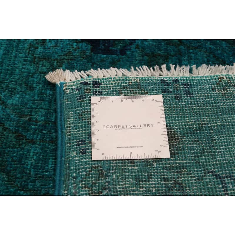 ECARPETGALLERY Hand-knotted Vibrance Teal Wool Rug - 7'10 x 9'7