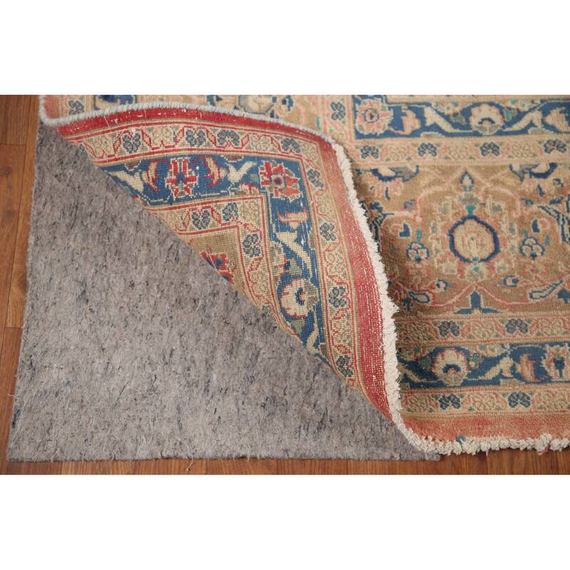 Hand Knotted Oriental 100% Wool Carpet Traditional Floral Pink Mashad Area Rug - 12' 10'' X 9' 6''