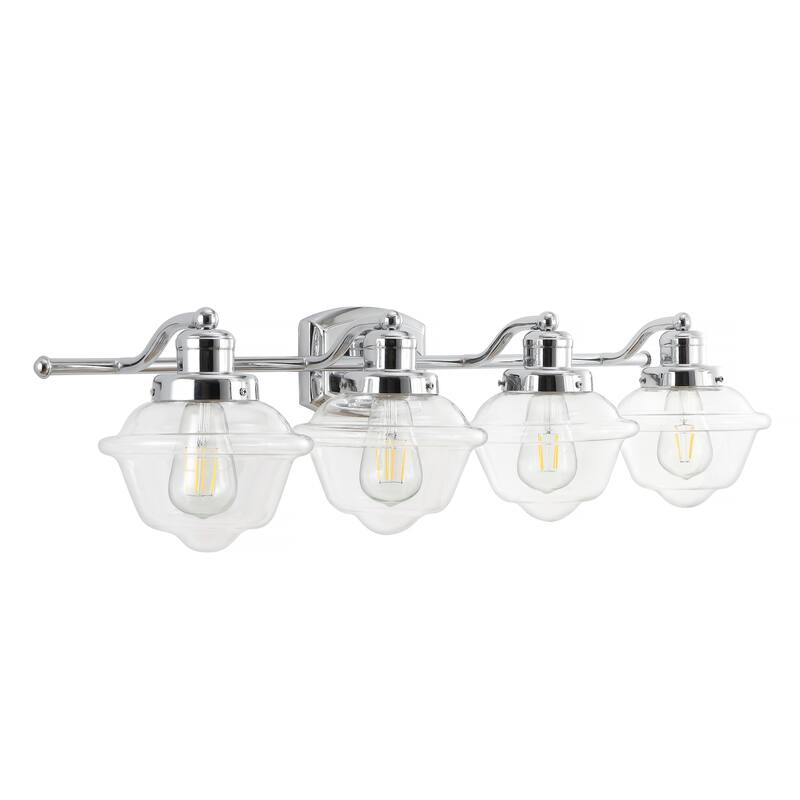 Marais Iron/Glass Schoolhouse LED Vanity Light, by JONATHAN Y