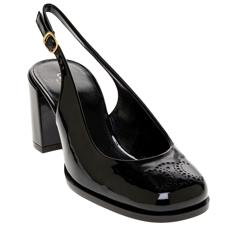 Celine Lily Perforated Triomphe Slingback Heels - 37 EU