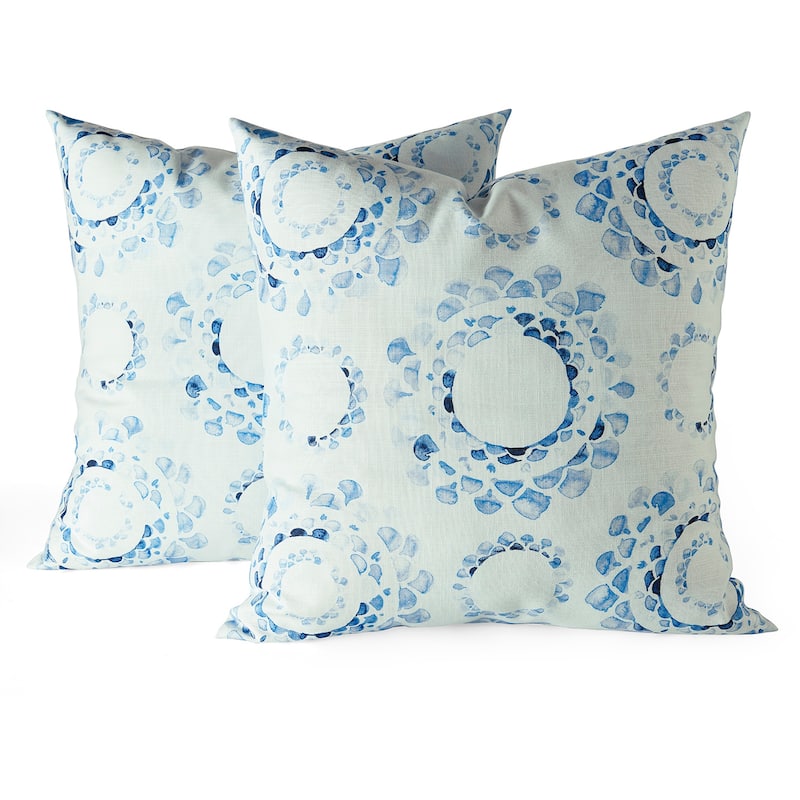 Exclusive Fabrics Printed Cotton Throw Pillow Covers 18 X 18 - Textured Decorative Pillow Covers (Set of 2)