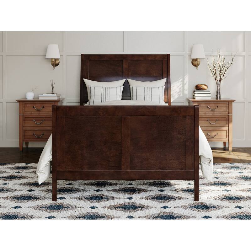Portland Solid Wood Foundation Bed with Matching Footboard