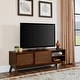 preview thumbnail 30 of 29, Mid Century Modern Rattan TV Stand for 65 Inch TV, Entertainment Cabinet, Media Console
