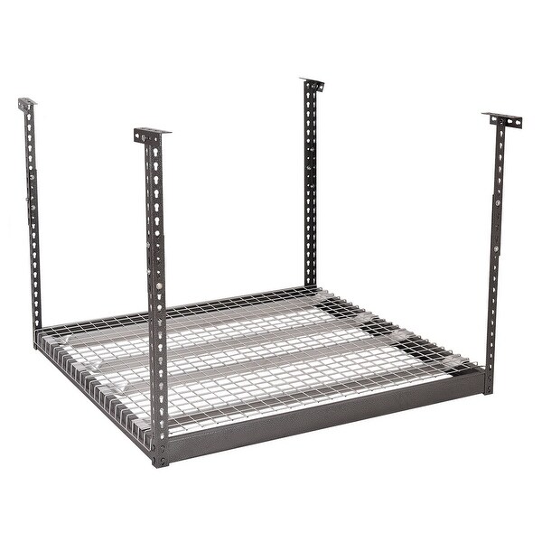 Costway 4'x4' Heavy Duty Overhead Garage Ceiling Storage Height Adjustable Hanging Rack - as pic