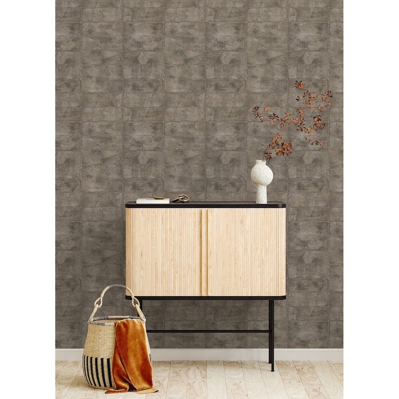 Advantage Clay Dark Grey Stone Wallpaper - 20.9 x 396 x 0.025