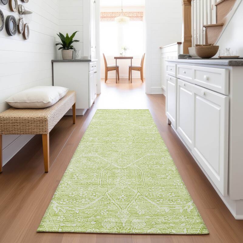 Premium Washable Super Soft Traditional Global Mayfield Rug - Mint - 2'3" x 7'6"