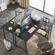 preview thumbnail 85 of 113, Small L Shaped Desk with Storage Shelves Corner Computer Desk