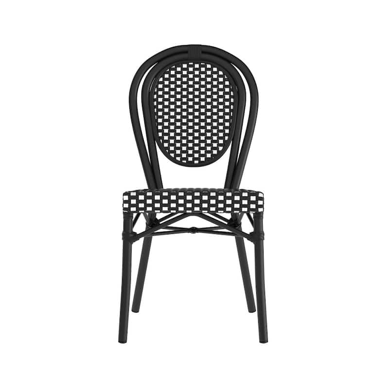 All-Weather Commercial Paris Chair with Black Metal Frame