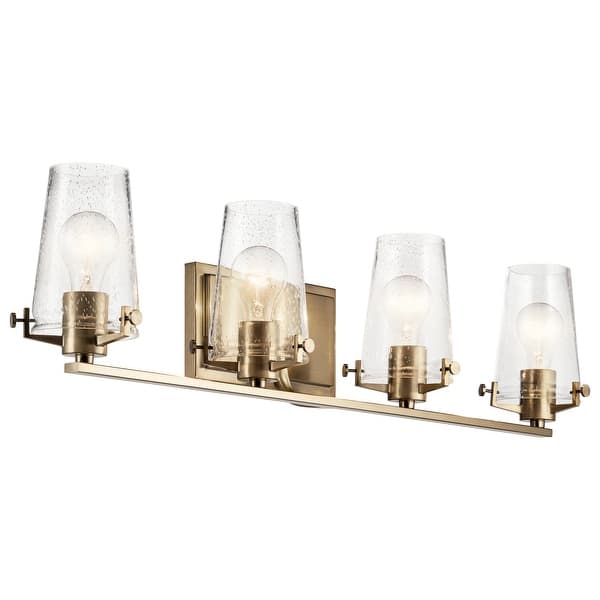 slide 2 of 6, Kichler Lighting Alton 33.75 in. 4-Light Champagne Bronze Vanity Light with Clear Seeded Glass