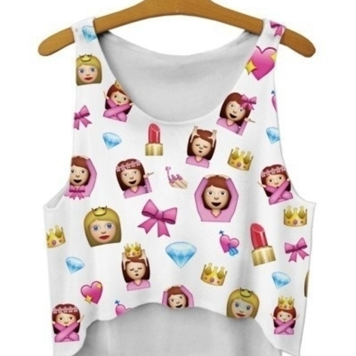 Shop Fashion Emoji Crop Tops Summer Women Tops Cute Cool Casual