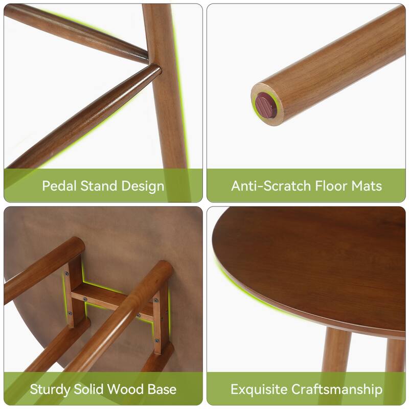 39.37" Solid Wood Round Bar Table