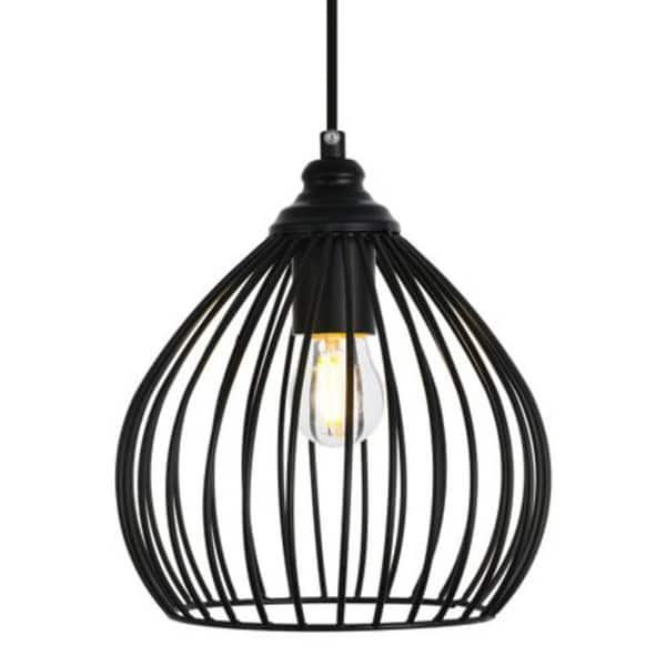 slide 2 of 3, Elegant Lighting LDPD2093 Sayer Single Light 7-7/8" Wide Mini Pendant Black