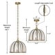 preview thumbnail 11 of 10, River of Goods Hayden Brass and Seeded Glass and Metal Pendant Light with Adjustable Hanging Cord