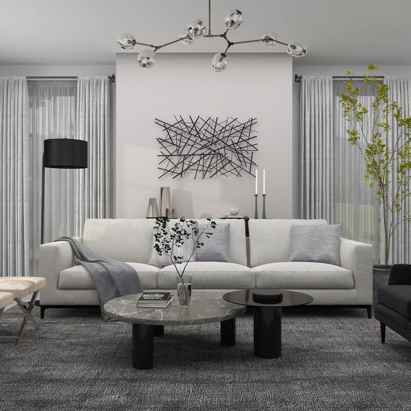 Metal Geometric Overlapping Lines Home Wall Decor - Dark Gray - Roche River Decor