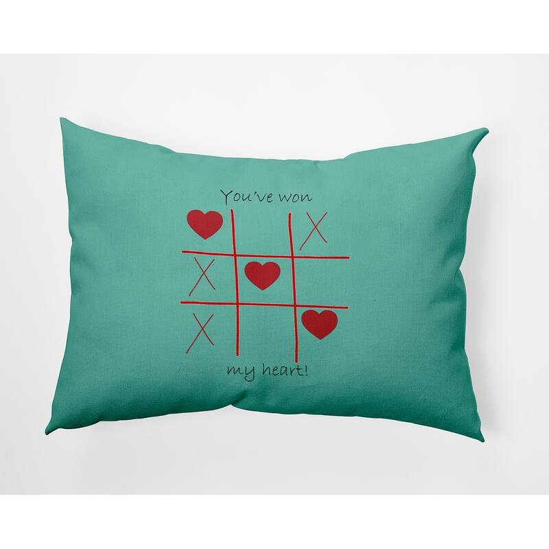 You've Won My Heart Valentines Day Decorative Throw Pillow - 14" x 20" - Spring Green